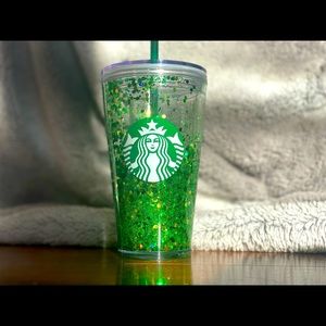 Sparkly Green Starbucks Snowglobe